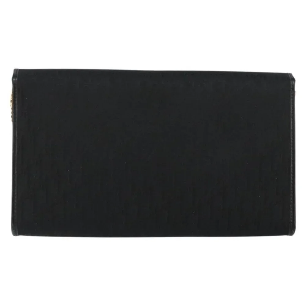 Christian Dior Trotter Canvas Chain Shoulder Bag Black Gold Auth - Picture 3 of 15